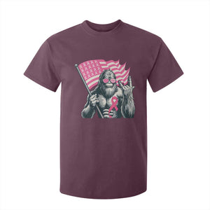 Funny Bigfoot Breast Cancer Awareness T Shirt For Kid Sasquatch Pink Ribbon TS11 Maroon Print Your Wear