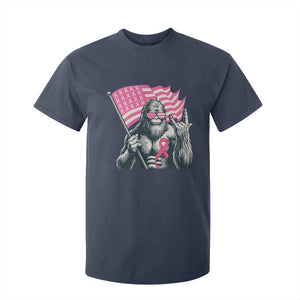 Funny Bigfoot Breast Cancer Awareness T Shirt For Kid Sasquatch Pink Ribbon TS11 Navy Print Your Wear