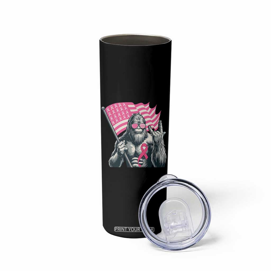 Funny Bigfoot Breast Cancer Awareness Skinny Tumbler Sasquatch Pink Ribbon TS11 Print Your Wear