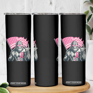 Funny Bigfoot Breast Cancer Awareness Skinny Tumbler Sasquatch Pink Ribbon TS11 Print Your Wear