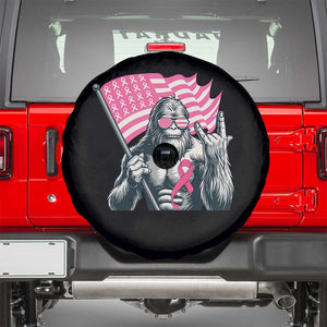 Funny Bigfoot Breast Cancer Awareness Spare Tire Cover Sasquatch Pink Ribbon TS11 Black Print Your Wear