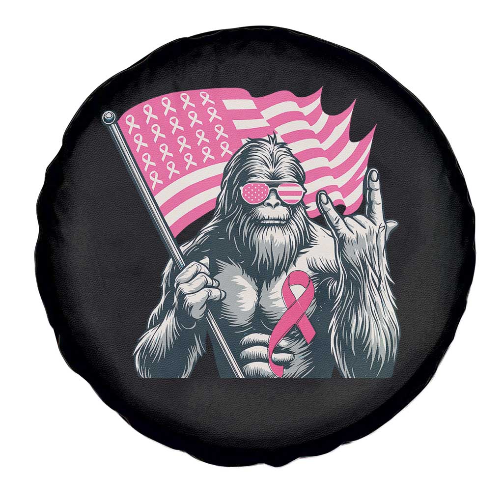 Funny Bigfoot Breast Cancer Awareness Spare Tire Cover Sasquatch Pink Ribbon TS11 Print Your Wear