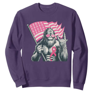Funny Bigfoot Breast Cancer Awareness Sweatshirt Sasquatch Pink Ribbon TS11 Purple Print Your Wear