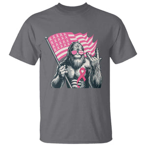 Funny Bigfoot Breast Cancer Awareness T Shirt Sasquatch Pink Ribbon TS11 Charcoal Print Your Wear
