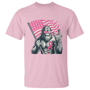 Funny Bigfoot Breast Cancer Awareness T Shirt Sasquatch Pink Ribbon TS11 Light Pink Print Your Wear