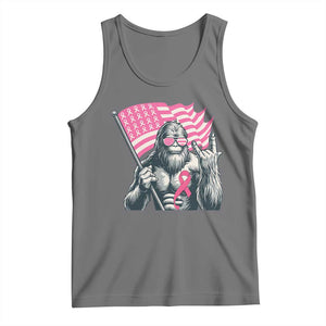 Funny Bigfoot Breast Cancer Awareness Tank Top Sasquatch Pink Ribbon TS11 Black Heather Print Your Wear