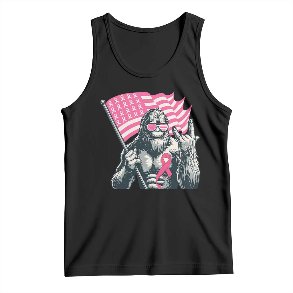 Funny Bigfoot Breast Cancer Awareness Tank Top Sasquatch Pink Ribbon TS11 Black Print Your Wear