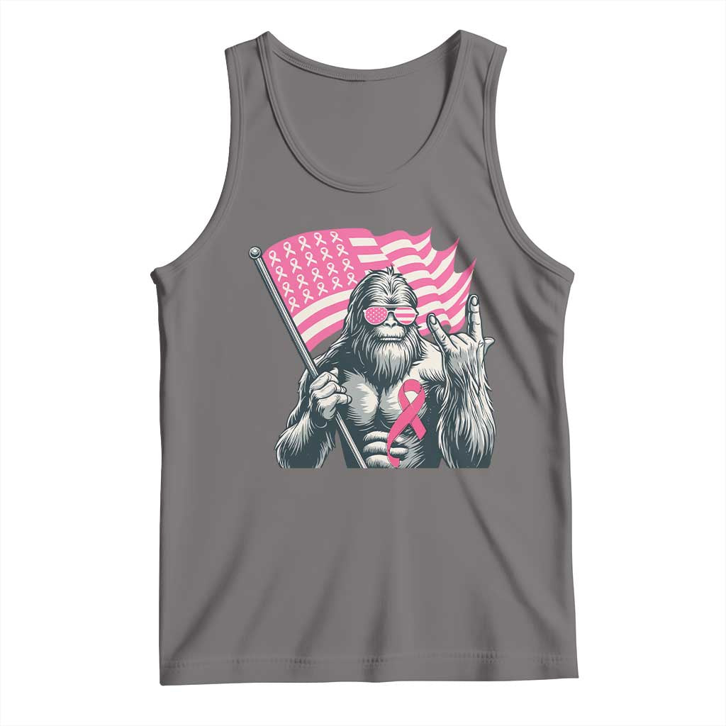 Funny Bigfoot Breast Cancer Awareness Tank Top Sasquatch Pink Ribbon TS11 Deep Heather Print Your Wear