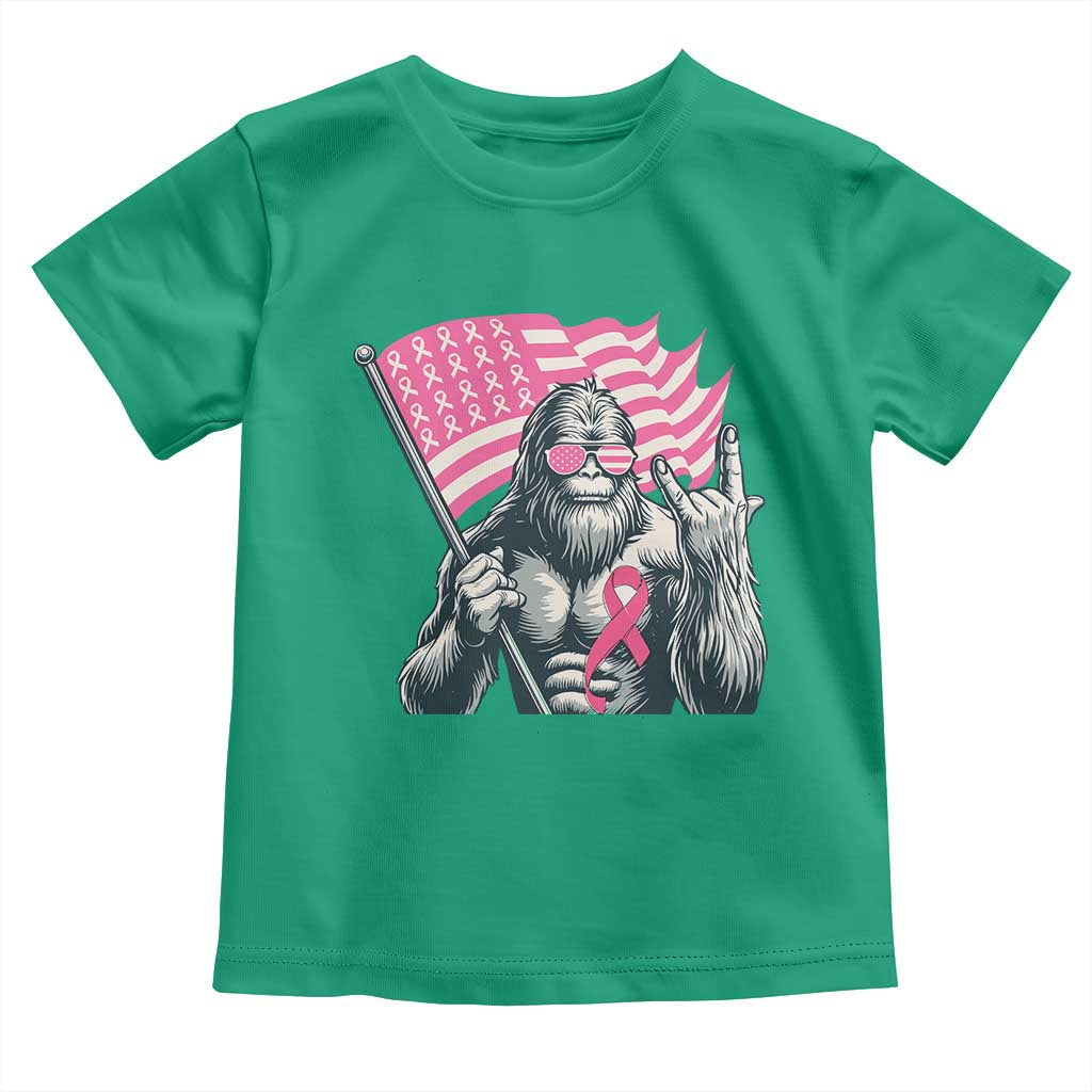 Funny Bigfoot Breast Cancer Awareness Toddler T Shirt Sasquatch Pink Ribbon TS11 Irish Green Print Your Wear