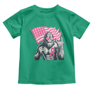 Funny Bigfoot Breast Cancer Awareness Toddler T Shirt Sasquatch Pink Ribbon TS11 Irish Green Print Your Wear