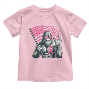 Funny Bigfoot Breast Cancer Awareness Toddler T Shirt Sasquatch Pink Ribbon TS11 Light Pink Print Your Wear