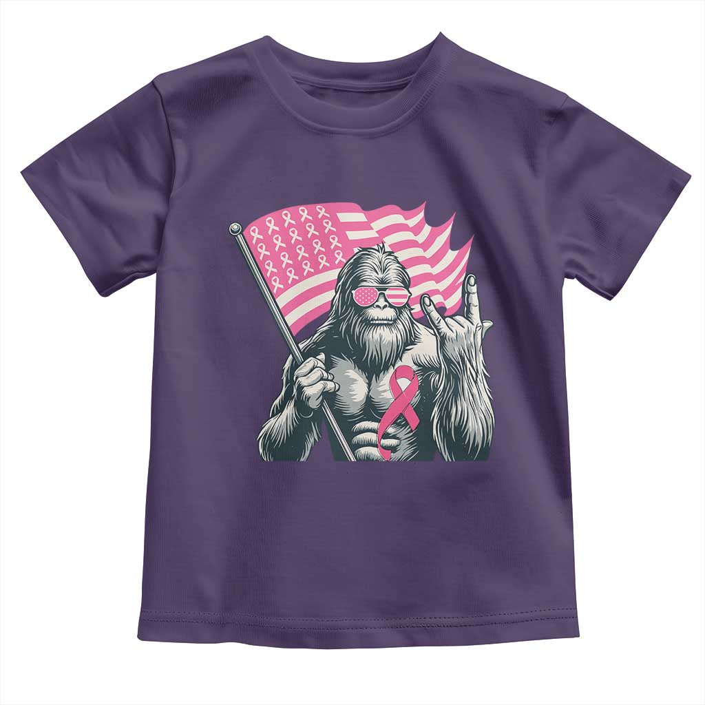Funny Bigfoot Breast Cancer Awareness Toddler T Shirt Sasquatch Pink Ribbon TS11 Purple Print Your Wear