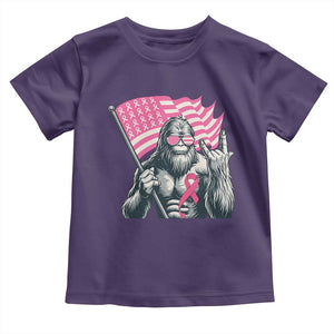 Funny Bigfoot Breast Cancer Awareness Toddler T Shirt Sasquatch Pink Ribbon TS11 Purple Print Your Wear