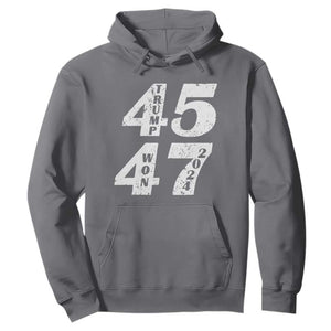 Trump For President Hoodie Trump Won 45 47 US Election 2024 TS11 Charcoal Print Your Wear