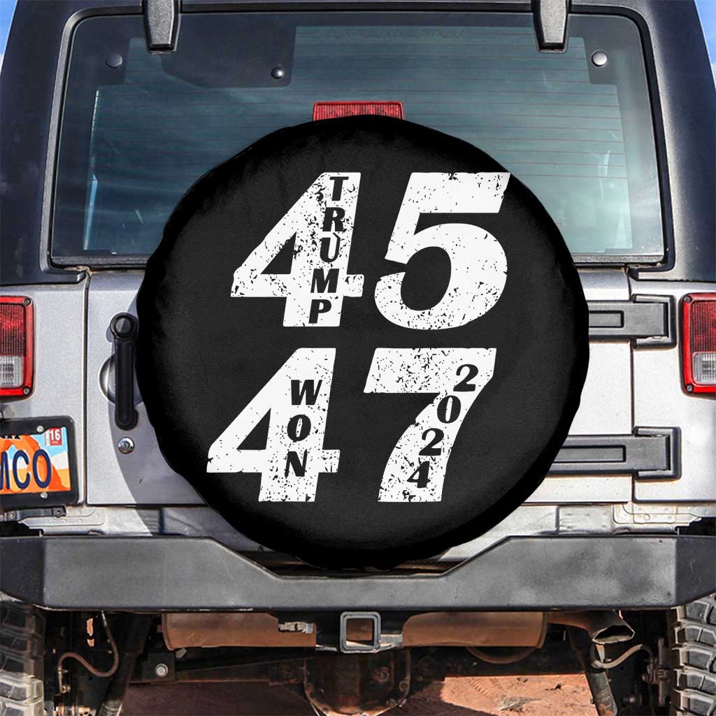 Trump For President Spare Tire Cover Trump Won 45 47 US Election 2024 TS11 No hole Black Print Your Wear