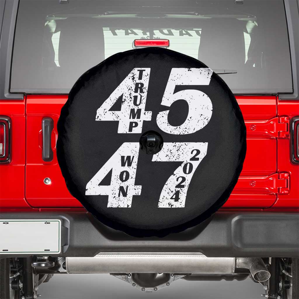 Trump For President Spare Tire Cover Trump Won 45 47 US Election 2024 TS11 Black Print Your Wear