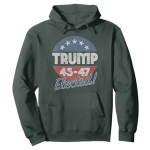 Trump For President Hoodie Trump Elected 45 47 American Flag TS11 Dark Forest Green Print Your Wear