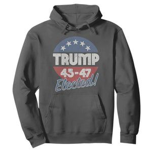 Trump For President Hoodie Trump Elected 45 47 American Flag TS11 Dark Heather Print Your Wear
