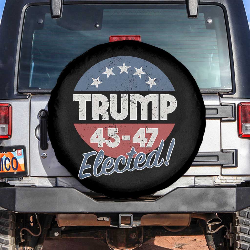 Trump For President Spare Tire Cover Trump Elected 45 47 American Flag TS11 No hole Black Print Your Wear