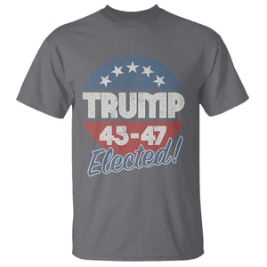Trump For President T Shirt Trump Elected 45 47 American Flag TS11 Charcoal Print Your Wear