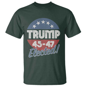 Trump For President T Shirt Trump Elected 45 47 American Flag TS11 Dark Forest Green Print Your Wear
