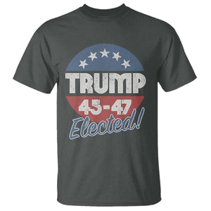 Trump For President T Shirt Trump Elected 45 47 American Flag TS11 Dark Heather Print Your Wear