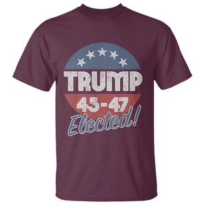 Trump For President T Shirt Trump Elected 45 47 American Flag TS11 Maroon Print Your Wear