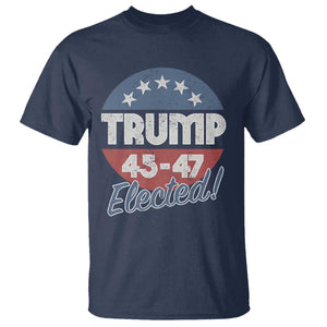 Trump For President T Shirt Trump Elected 45 47 American Flag TS11 Navy Print Your Wear