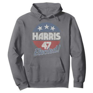 Harris For President Hoodie Harris Elected 47 American Flag TS11 Charcoal Print Your Wear