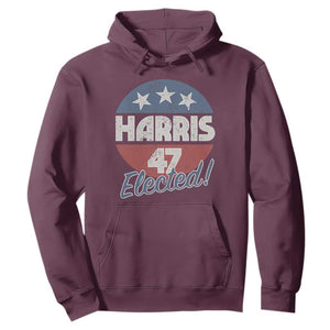 Harris For President Hoodie Harris Elected 47 American Flag TS11 Maroon Print Your Wear