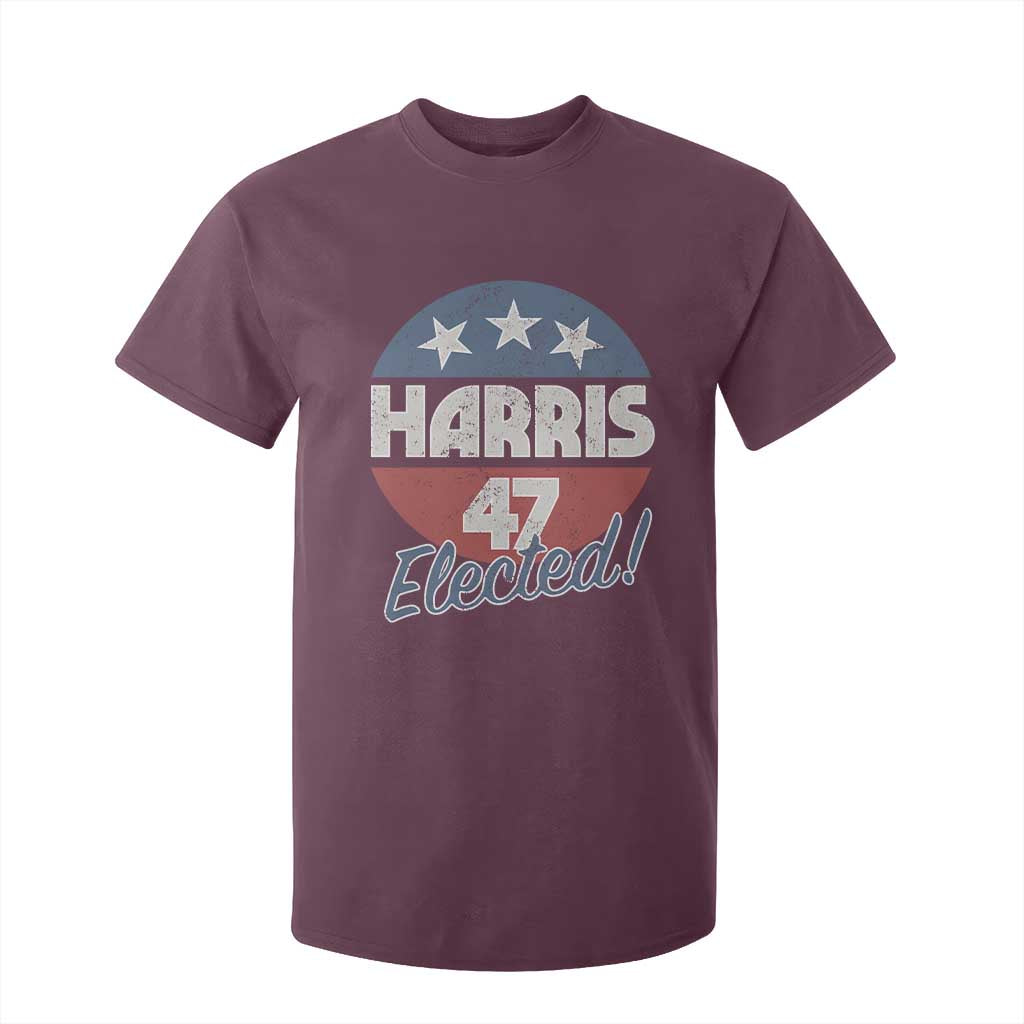 Harris For President T Shirt For Kid Harris Elected 47 American Flag TS11 Maroon Print Your Wear
