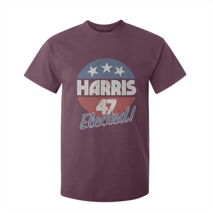 Harris For President T Shirt For Kid Harris Elected 47 American Flag TS11 Maroon Print Your Wear