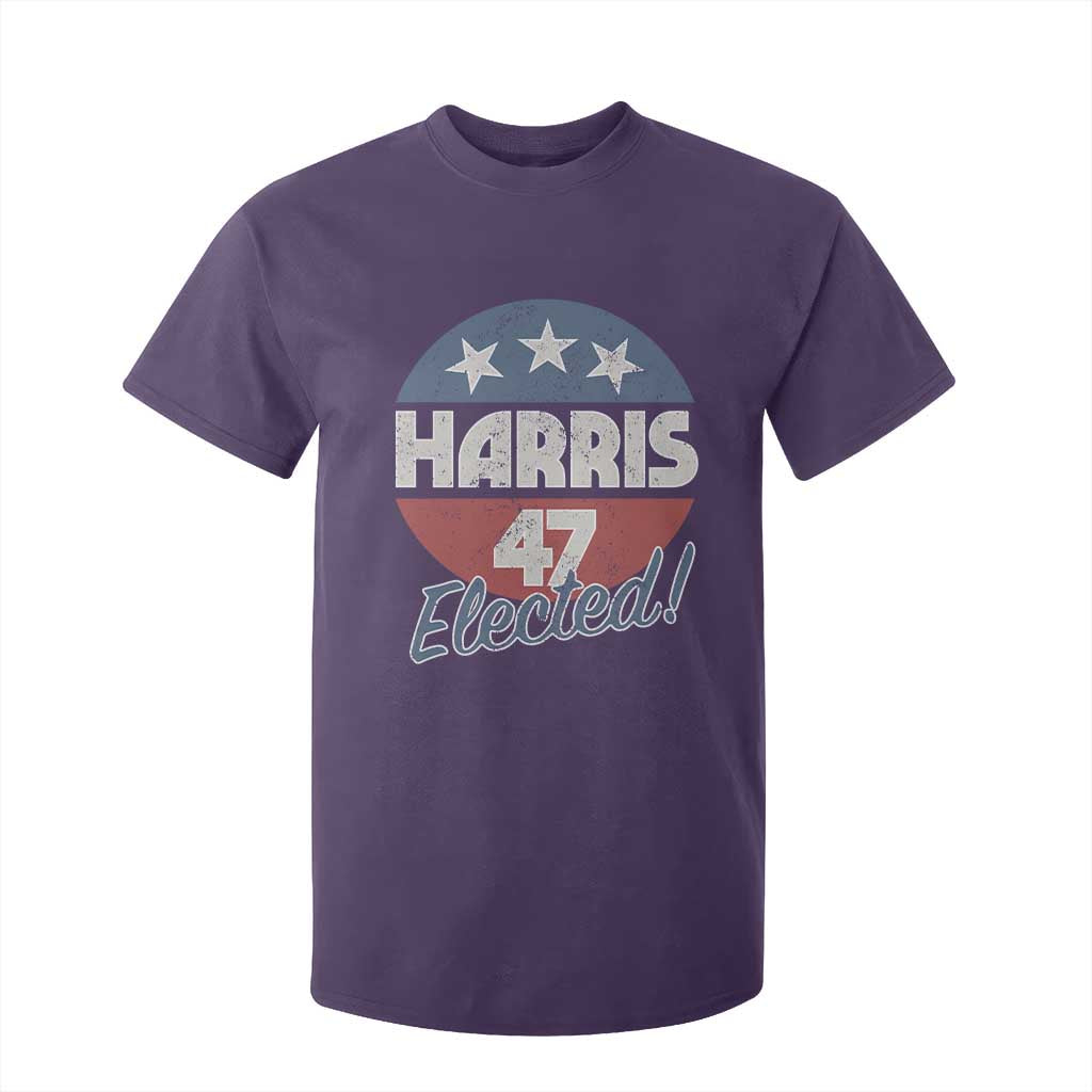 Harris For President T Shirt For Kid Harris Elected 47 American Flag TS11 Purple Print Your Wear