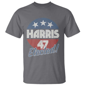 Harris For President T Shirt Harris Elected 47 American Flag TS11 Charcoal Print Your Wear