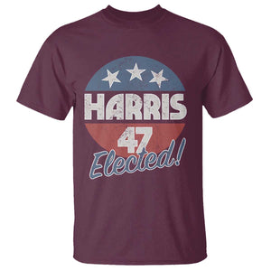 Harris For President T Shirt Harris Elected 47 American Flag TS11 Maroon Print Your Wear