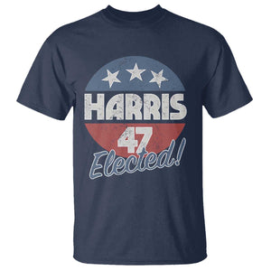 Harris For President T Shirt Harris Elected 47 American Flag TS11 Navy Print Your Wear