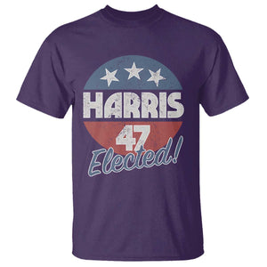 Harris For President T Shirt Harris Elected 47 American Flag TS11 Purple Print Your Wear