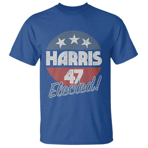 Harris For President T Shirt Harris Elected 47 American Flag TS11 Royal Blue Print Your Wear