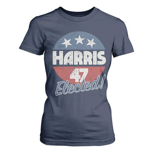 Harris For President T Shirt For Women Harris Elected 47 American Flag TS11 Navy Print Your Wear