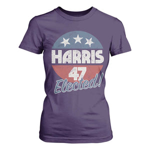Harris For President T Shirt For Women Harris Elected 47 American Flag TS11 Purple Print Your Wear