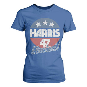 Harris For President T Shirt For Women Harris Elected 47 American Flag TS11 Royal Blue Print Your Wear