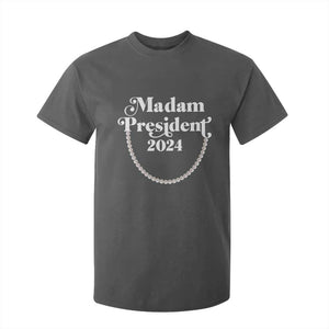 Harris Supporter T Shirt For Kid Madam President 2024 First Female President Election TS11 Dark Heather Print Your Wear