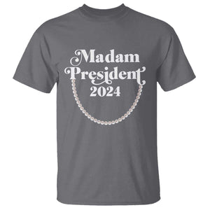 Harris Supporter T Shirt Madam President 2024 First Female President Election TS11 Charcoal Print Your Wear