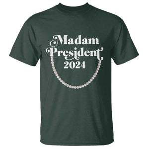 Harris Supporter T Shirt Madam President 2024 First Female President Election TS11 Dark Forest Green Print Your Wear