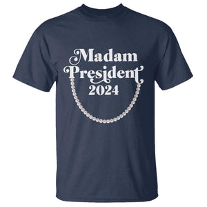 Harris Supporter T Shirt Madam President 2024 First Female President Election TS11 Navy Print Your Wear