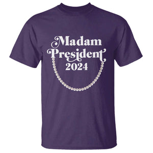 Harris Supporter T Shirt Madam President 2024 First Female President Election TS11 Purple Print Your Wear