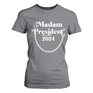 Harris Supporter T Shirt For Women Madam President 2024 First Female President Election TS11 Charcoal Print Your Wear