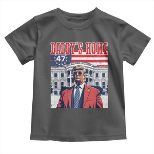Funny Trump 2024 Baby Shirt Daddy's Home The 47th US President Vintage Betsy American Flag TS11 Dark Heather Print Your Wear