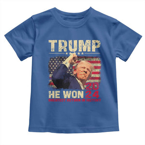 Trump Won 2024 Baby Shirt He Won Greatest Return In History The 47th US President TS11 Royal Blue Print Your Wear