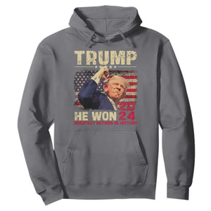 Trump Won 2024 Hoodie He Won Greatest Return In History The 47th US President TS11 Charcoal Print Your Wear